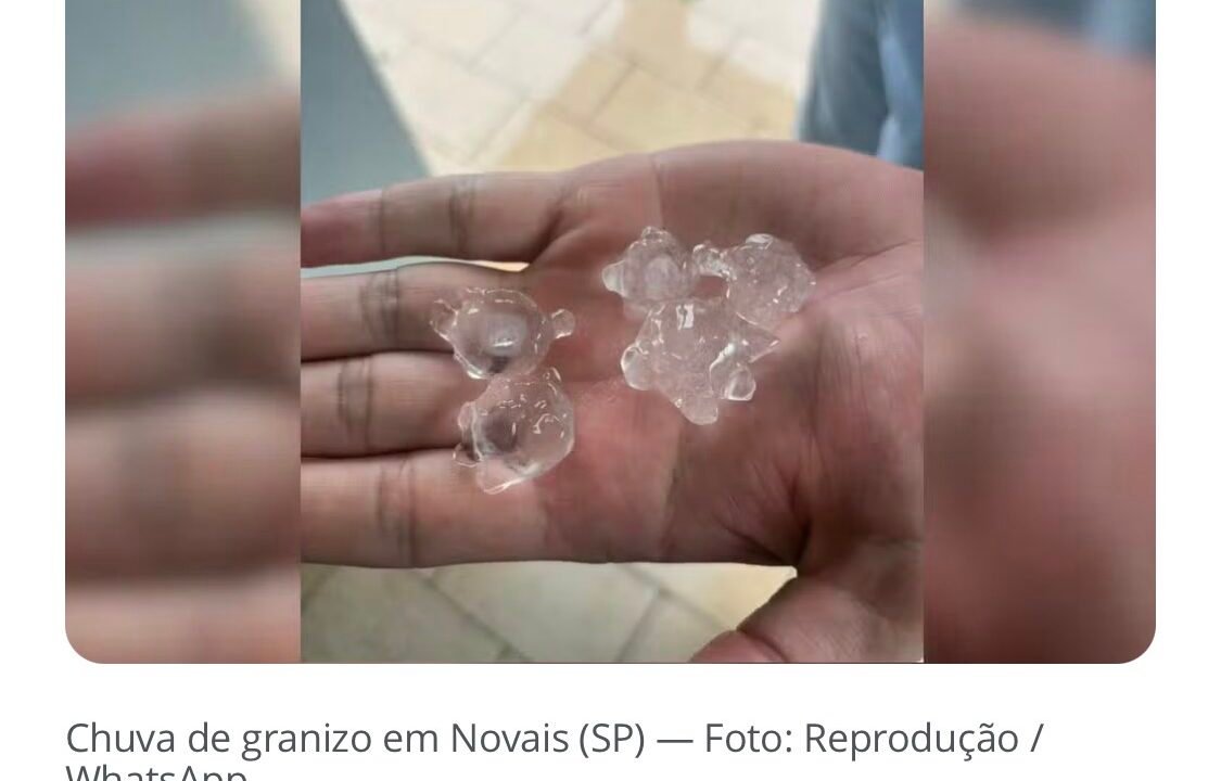 Chuva de granizo atinge cidades da região Noroeste