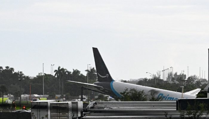 Parte traseira do avião em Miami Foto: CHANDAN KHANNA / AFP