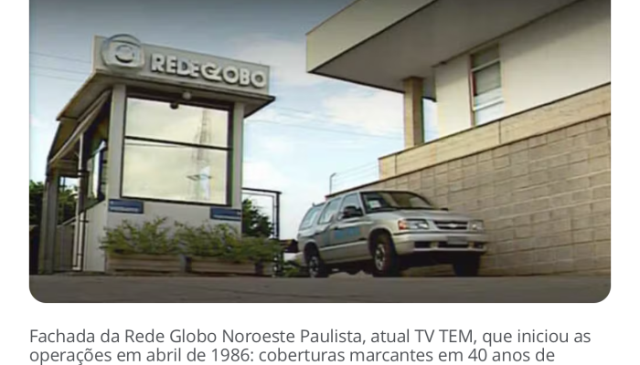 Afiliada Rede Globo no noroeste paulista completa 40 anos de história  G1