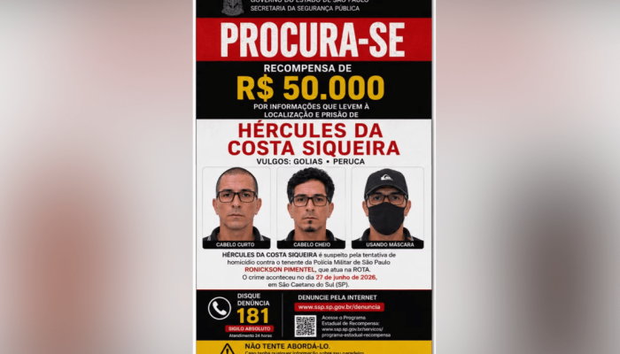 Segundo a PM, a mulher é acusada de auxiliar a fuga de Golias Divulgação / SSP