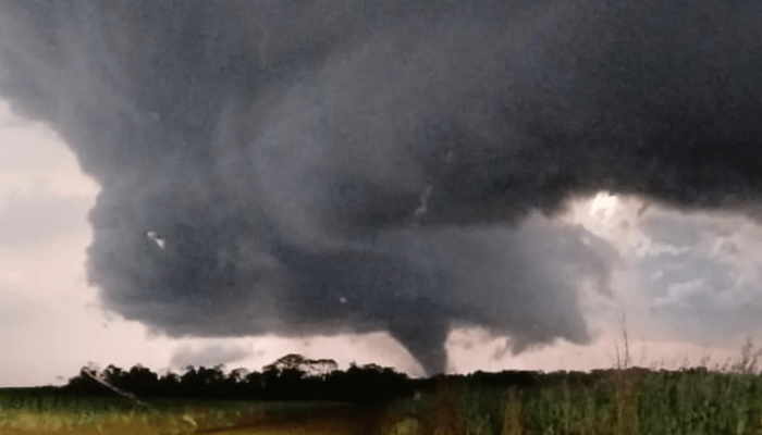 Supercélula, fenômeno que atingiu o estado do Rio Grande do Sul Divulgação / MetSul