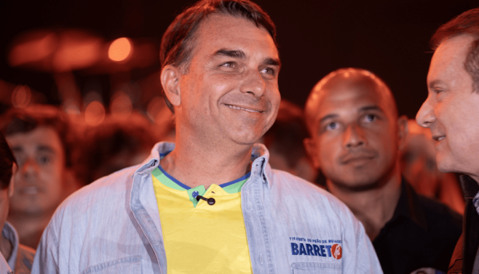 Candidato à Presidência da República Flávio Bolsonaro (PL), na Festa do Peão de Barretos, no...