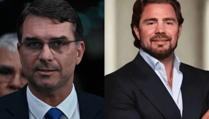 Candidato à Presidência Flávio Bolsonaro e o dono do Banco Master, Daniel Vorcaro TON MOLINA/F...