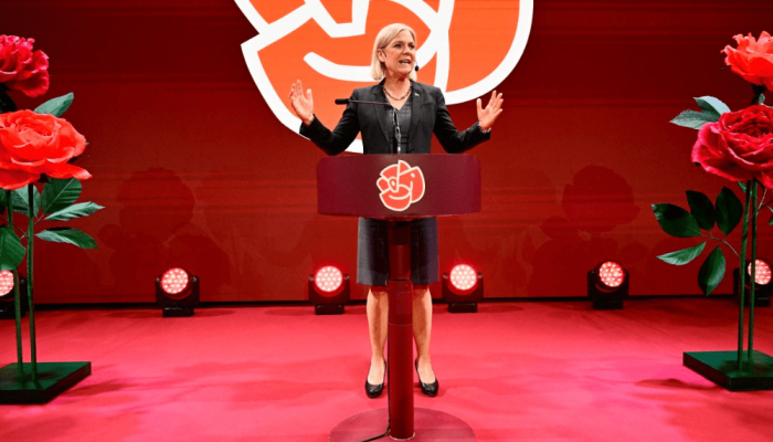 Líder do Partido Social-Democrata da Suécia, Magdalena Andersson JONAS EKSTROMER / TT NEWS AGEN...