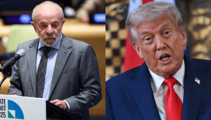 Montagem com Lula e Trump CHARLY TRIBALLEAU / AFP; ANDREW CABALLERO-REYNOLDS / AFP