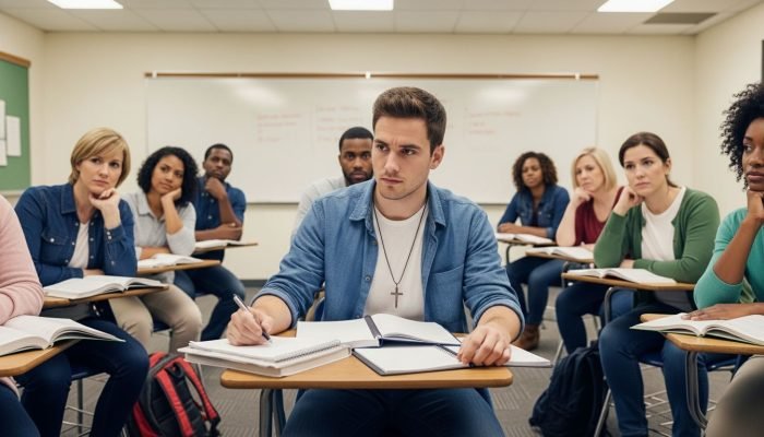 Em diversos ambientes profissionais, acadêmicos e culturais, expressar certas convicções crist...