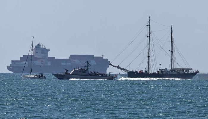 Marinha de Israel intercepta barcos da Flotilha Global Sumud, em outubro do ano passado (Foto: AT...