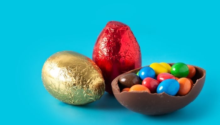 Colorful chocolate Easter eggs