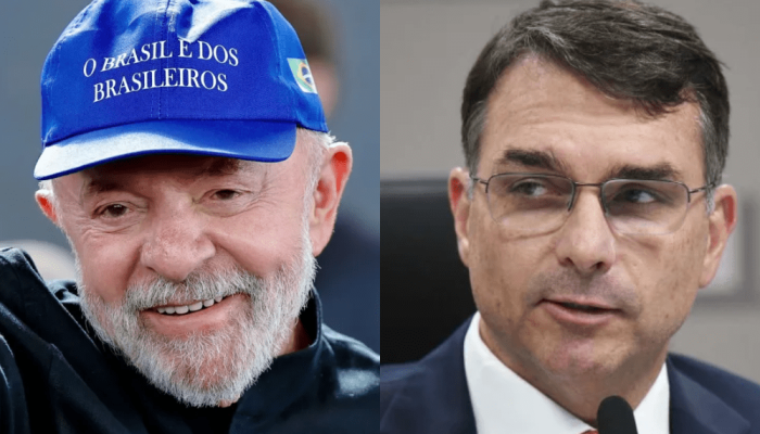 Flávio Bolsonaro e Lula Reprodução