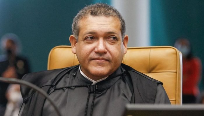 Ministro Nunes Marques durante sessão solene de posse no STF. Fellipe Sampaio/STF